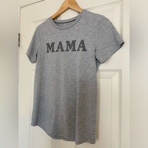Isabel Maternity Short Sleeve Gray MAMA T-shirt, Size XS